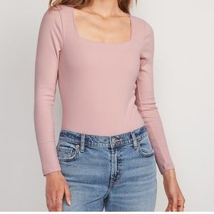 Square Neck Ribbed Body Suit
